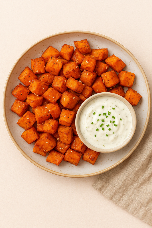 Patates douces rôties au miel & paprika + sauce yaourt citron  🥔🍯🔥